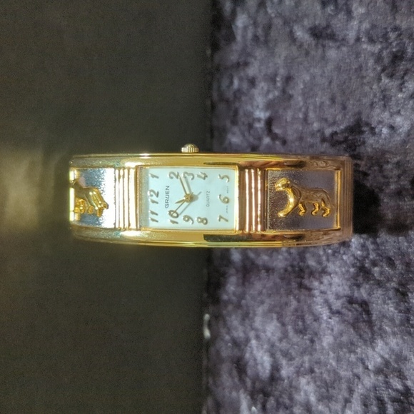 Gruen VTG Bracelet Panther Two Tone Watch GR7140 Stainless Steel Back - UNTESTED - Picture 1 of 9